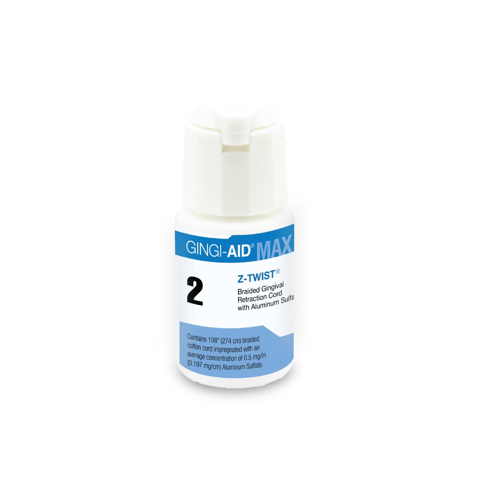 Gingi-Aid Max Z-Twist Weave Retraction Cord with Aluminum Sulfate, #2 Medium, 100% Cotton, 108" per Bottle, 12172M thumbnail 5