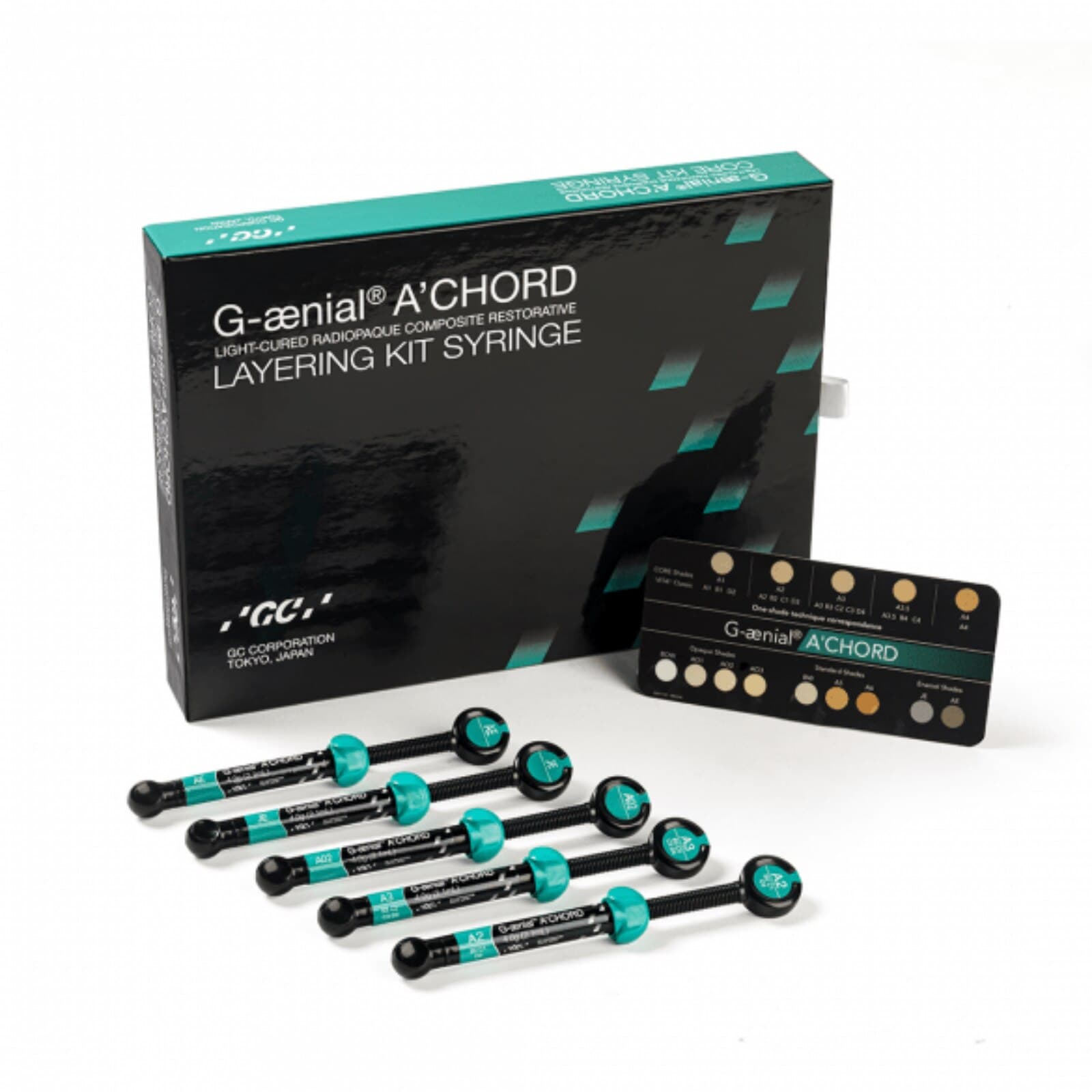 G-aenial A'CHORD Universal Composite Unitip Layering Kit, 75 x 0.16 mL Unitips, 15 Each of A2, A3, AO2, AE, JE, 952263 thumbnail 3
