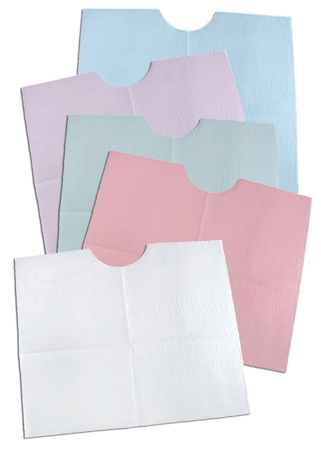 TIDI Contour Neck Patient Bibs, 3-Ply Tissue/1-Ply Poly, Lavender, 18" x 22", 400/Case, 917909 thumbnail 2