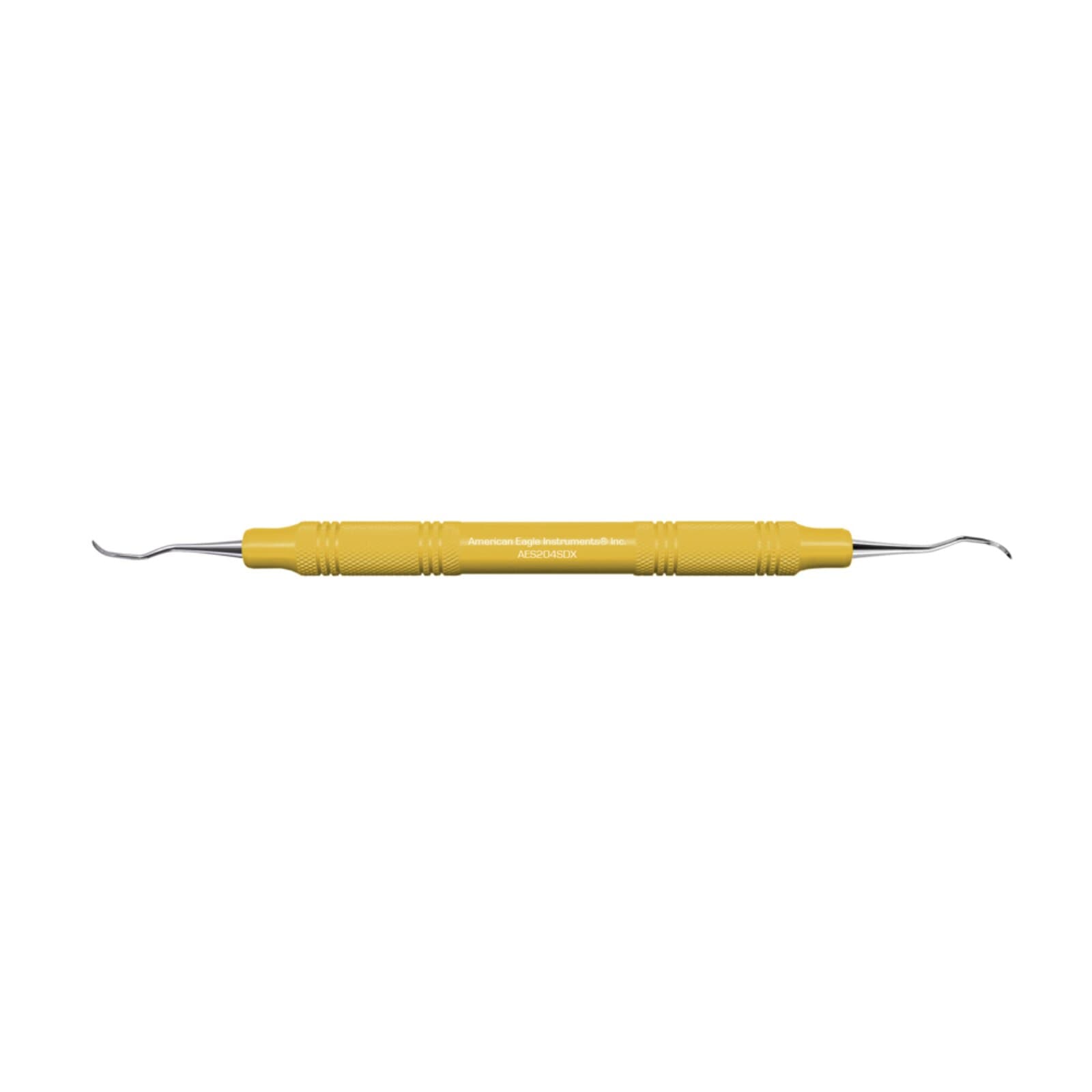 Sickle Scaler #204SD, Posterior Distal, Double-Ended, EagleLite Resin Handle, 3/8", Yellow, 1/Pk, AES204SDX thumbnail 3