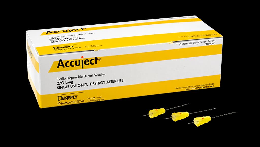 Accuject Disposable Dental Needles, Plastic Hub, 27 Gauge Long (32mm), Yellow, Sterile, 100/Box, 900805 thumbnail 13