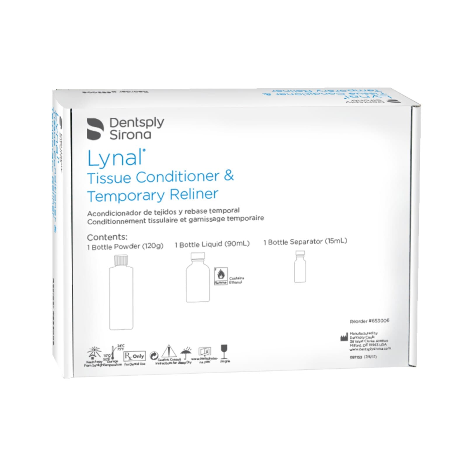 Lynal Tissue Conditioner & Temporary Reliner, Standard Package, 120 g Powder / 90 ml Liquid / 15 ml Separator, 653006 thumbnail 6