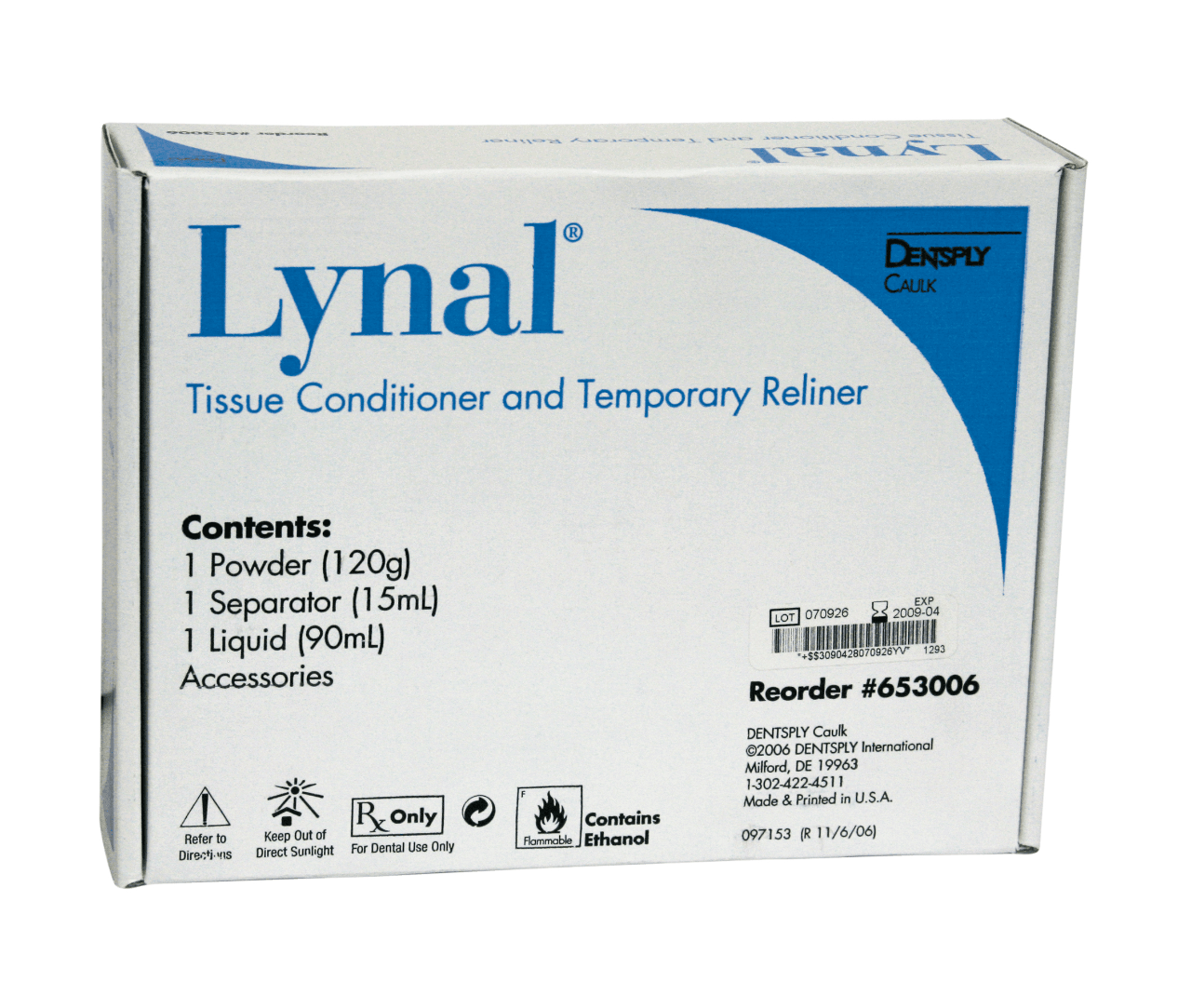 Lynal Tissue Conditioner & Temporary Reliner, Standard Package, 120 g Powder / 90 ml Liquid / 15 ml Separator, 653006 thumbnail 7