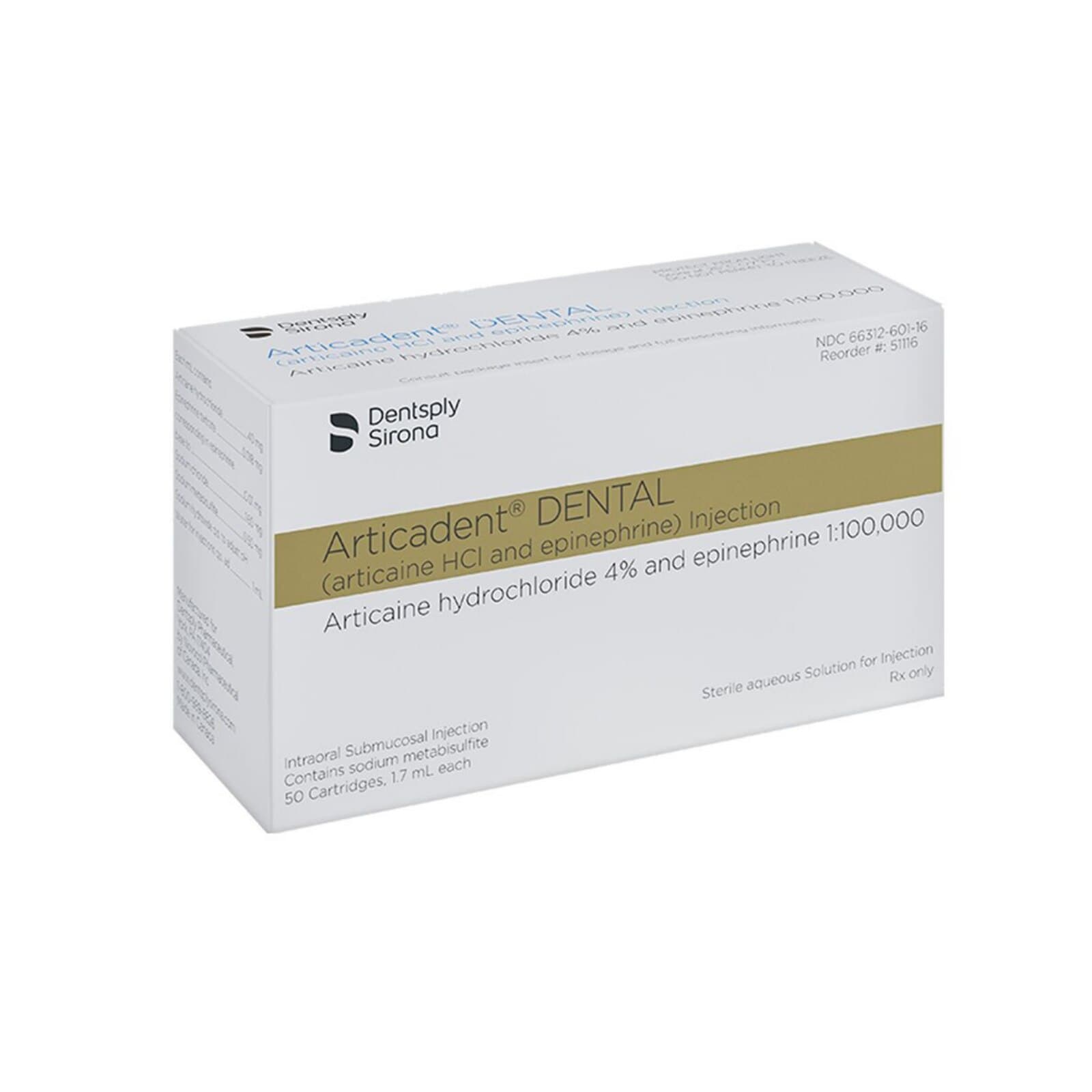 Articadent DENTAL 4% Articaine HCl with Epinephrine 1:200,000 Injection Cartridges, 1.7 mL, 50/Box, 52216 thumbnail 6
