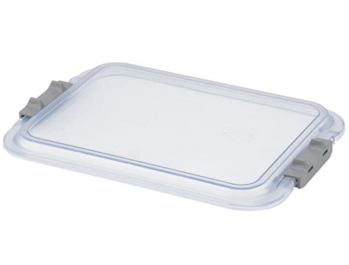 Zirc Safe-Lok Mini Tray Cover, F-Size, Clear, 9-7/8" x 6-5/8" x 1", 1/Pk, 20Z103 thumbnail 3