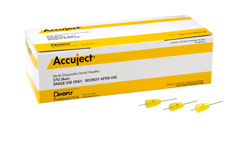 Accuject Disposable Dental Needles, Plastic Hub, 27 Gauge Short (21mm), Yellow, Sterile, 100/Box, 900705 thumbnail 14