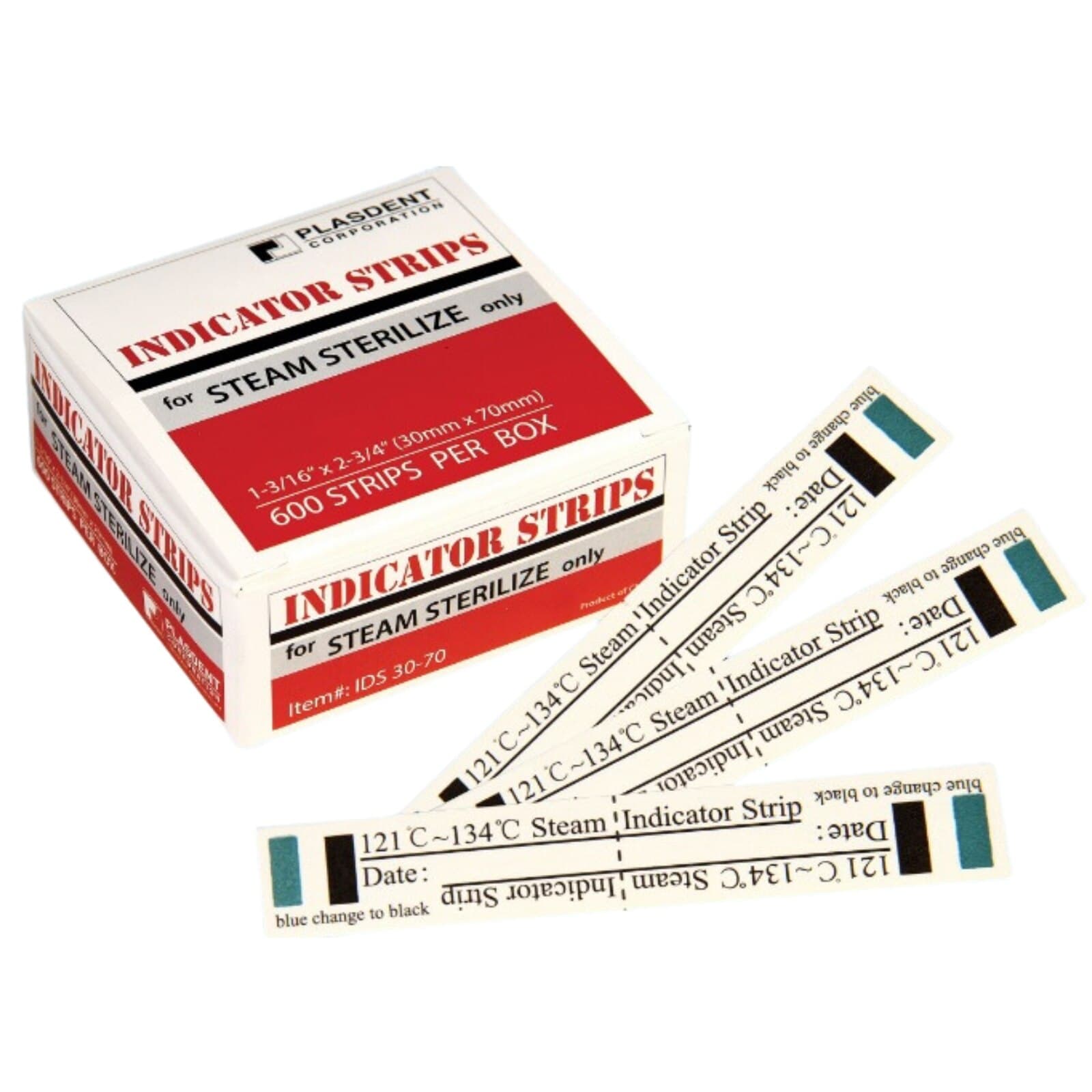 Plasdent Steam Sterilization Indicator Strips, Type 4, 1-3/16" x 2-3/4", Blue to Black, 600/Box, IDS30-70 thumbnail 7