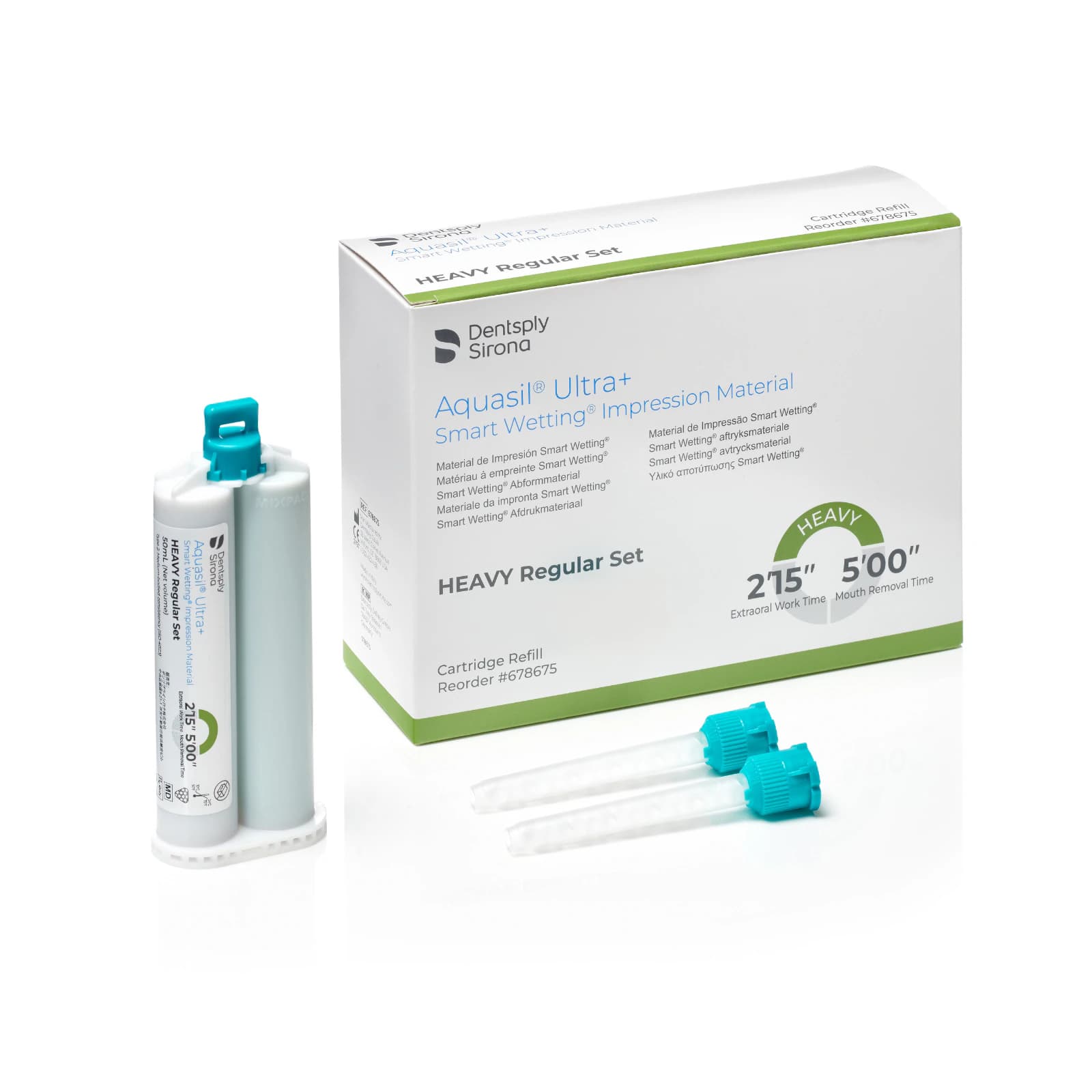 Aquasil Ultra+ Smart Wetting VPS Impression Material, Heavy Body, Regular Set, 50 mL Cartridge Refill, Light Green, Mint, 4/Pk, 678675 thumbnail 4