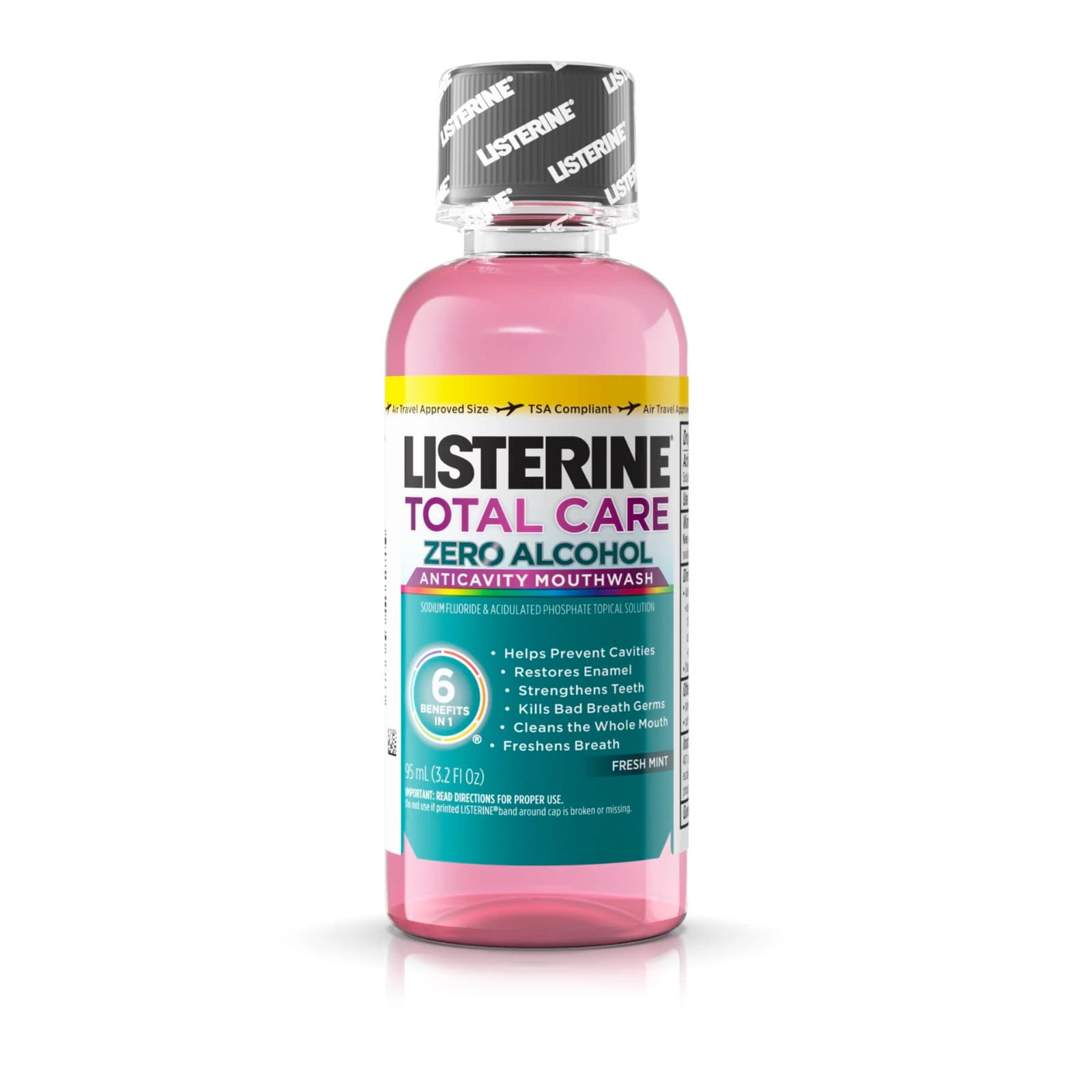 Listerine Total Care Zero Mouthwash, Alcohol-Free, Fresh Mint, 3.2 oz (95 ml), 24/Case, 30668 - Listerine Total Care Zero Mouthwash 3.2oz 24/Case - Image 1