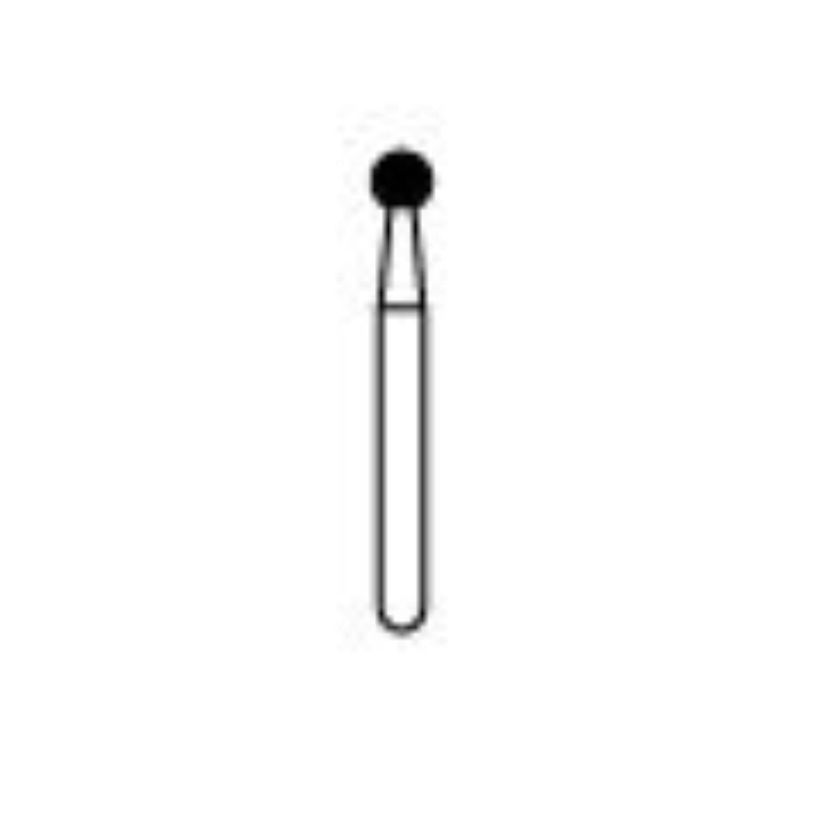 NTI Friction Grip Diamond Bur, Fine Grit, Round #801-021, 2.1 mm, Red Ring, 5/Pk thumbnail 2