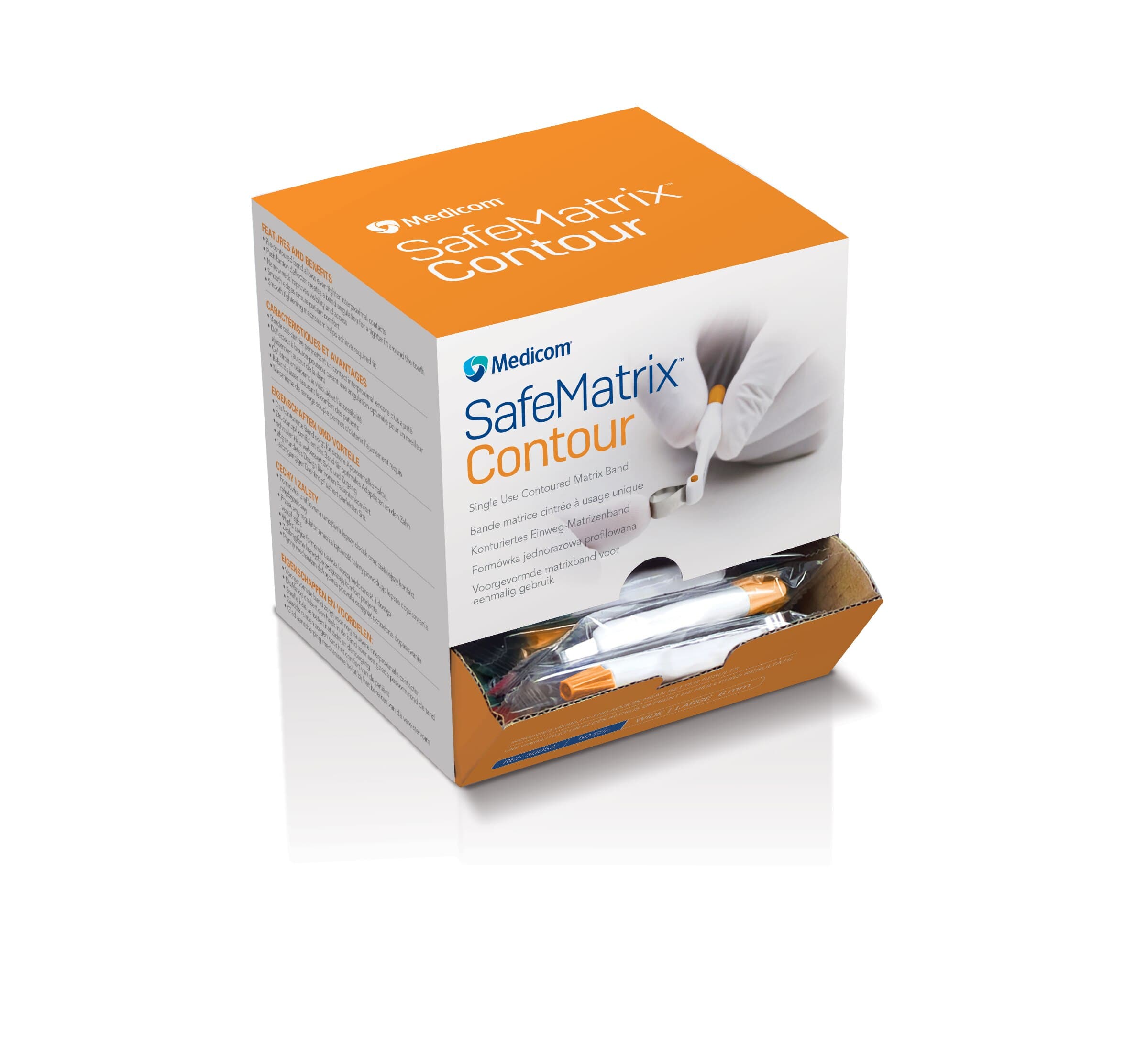 SafeMatrix Contour Single-Use Matrix Bands, Wide 6mm, Orange, 50/Box, 30055 thumbnail 16
