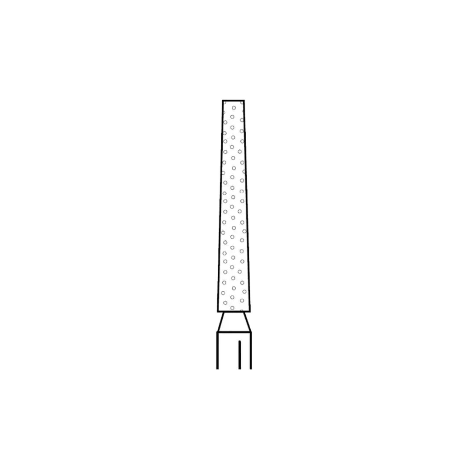 Two Striper® Diamond Bur, Flat-End Taper, FG (Friction Grip), Fine, Red, #722.10F, 1.6 mm Major / 1.0 mm Minor Diameter, 10.0 mm Length, 5/Pkg, 2015389 thumbnail 2