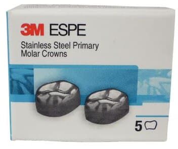3M ESPE Stainless Steel Primary Molar Crown, Second Primary Molar, Lower Left, Size ELL6, 5/Box, E-LL-6 thumbnail 8
