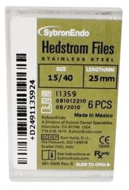 Sybron Endo Hedstrom Files, Stainless Steel, 25 mm, #15-40 Assorted, 6/Pk, 11359 thumbnail 9