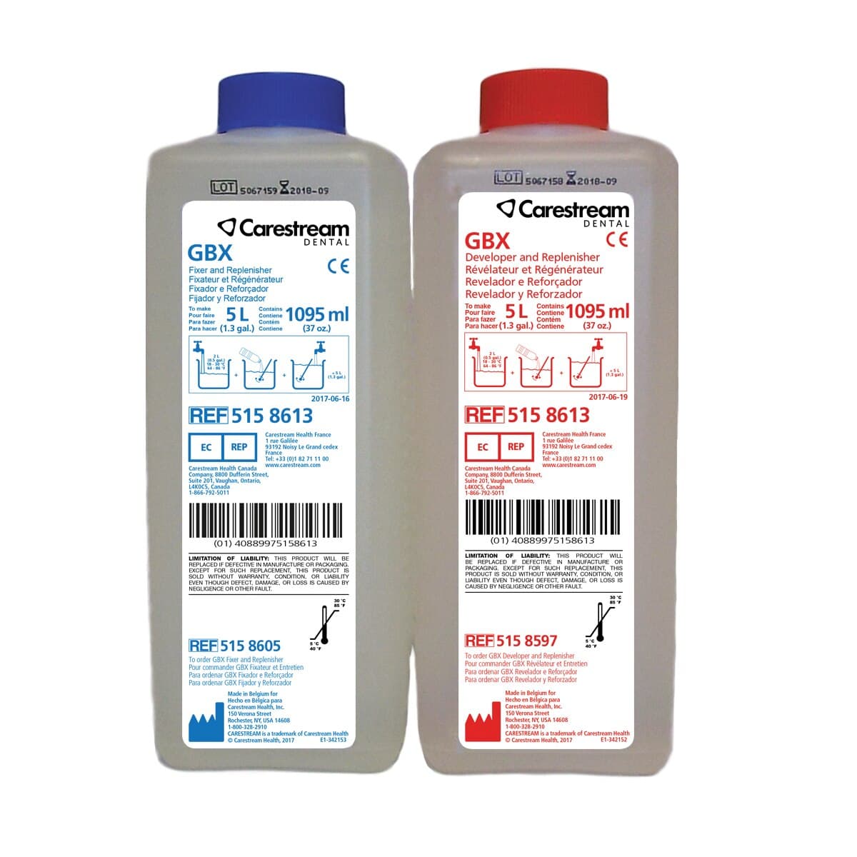 Carestream GBX Developer & Fixer Replenisher Twin Pack, 2 x 37 oz (Makes 5 L Each), 5158613 thumbnail 5