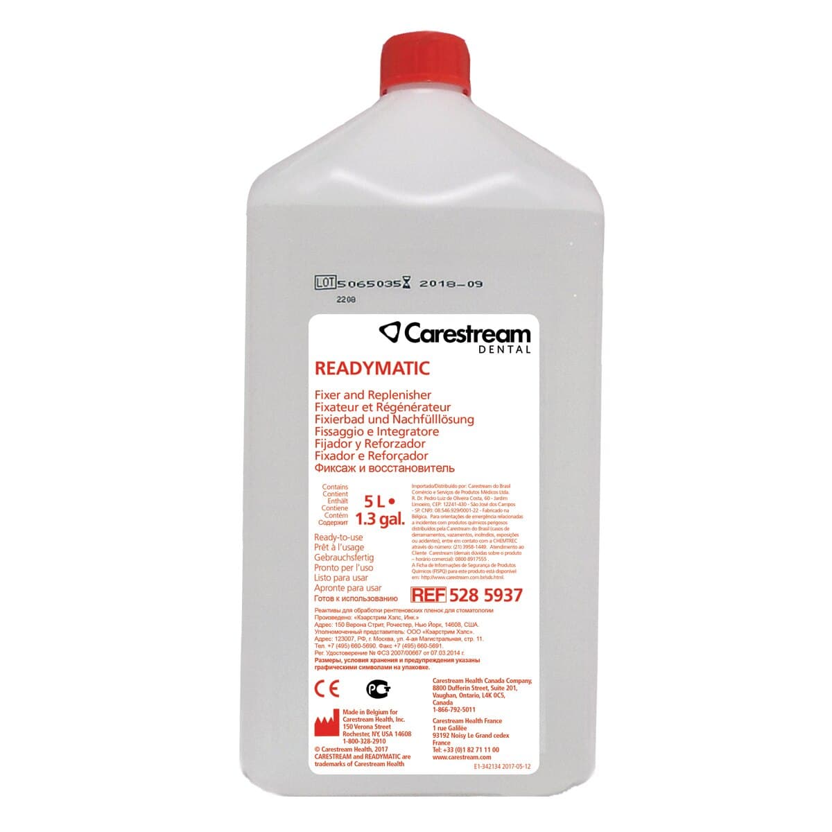 Readymatic Dental X-Ray Fixer & Replenisher, Ready-to-Use, 5 L Bottle, 2/Pk, 5285937 thumbnail 3