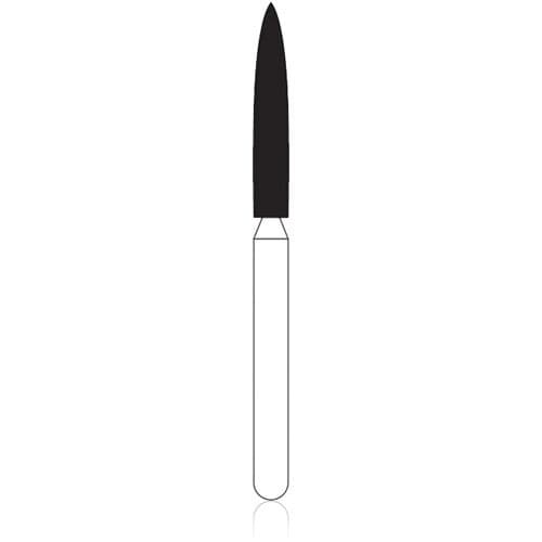 NTI Diamond Bur, Friction Grip (FG), Medium Grit, Flame Point End, #863-016 / M863-016, 1.6 mm Diameter, 10.0 mm Length, 5/Pk thumbnail 2