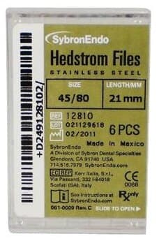 Sybron Endo Hedstrom Files, Stainless Steel, 21 mm, #45-80 Assorted, 6/Pk, 12810 thumbnail 2