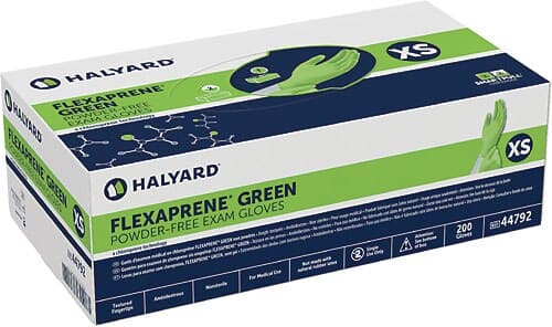 Halyard FlexaPrene Chloroprene Exam Gloves, Powder-Free, Non-Sterile, Extra Large, Green, Textured Fingertips, 180/Box, 44796 thumbnail 3
