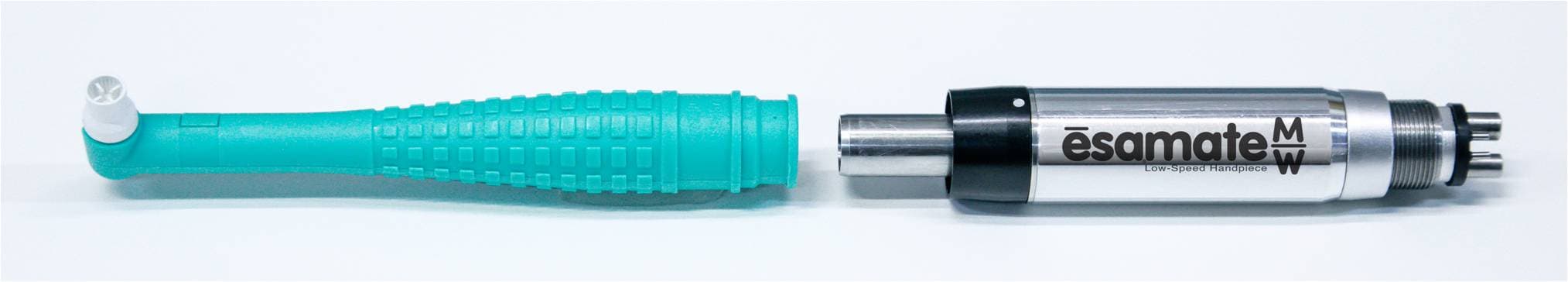 Esamate MW Low Speed Handpiece, Silver, 4 Hole, 5000 RPM, Doriot 360° Swivel, Push Button, Basic Kit thumbnail 2