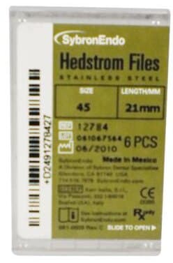 Kerr SybronEndo Hedstrom Files, Stainless Steel, 21 mm, Size #45, White, 6/Pk, 12784 thumbnail 8