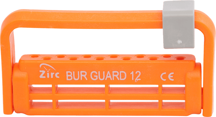 Zirc Steri-Bur Guard 12-Hole Bur Block, Neon Orange, 50Z406Q, 1/Pk thumbnail 3