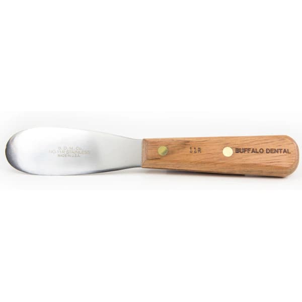 Buffalo Dental #11R Stainless Steel Flexible Blade Spatula, 3-1/2", Rosewood Handle, 1/Pk, 79420 thumbnail 2