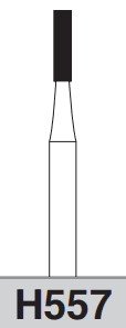 NTI 2-Piece Operative Carbide Bur, FG, Crosscut Cylinder, #557, 1.0 mm Diameter, 4.2 mm Length, 5/Pk, H557-FG thumbnail 2