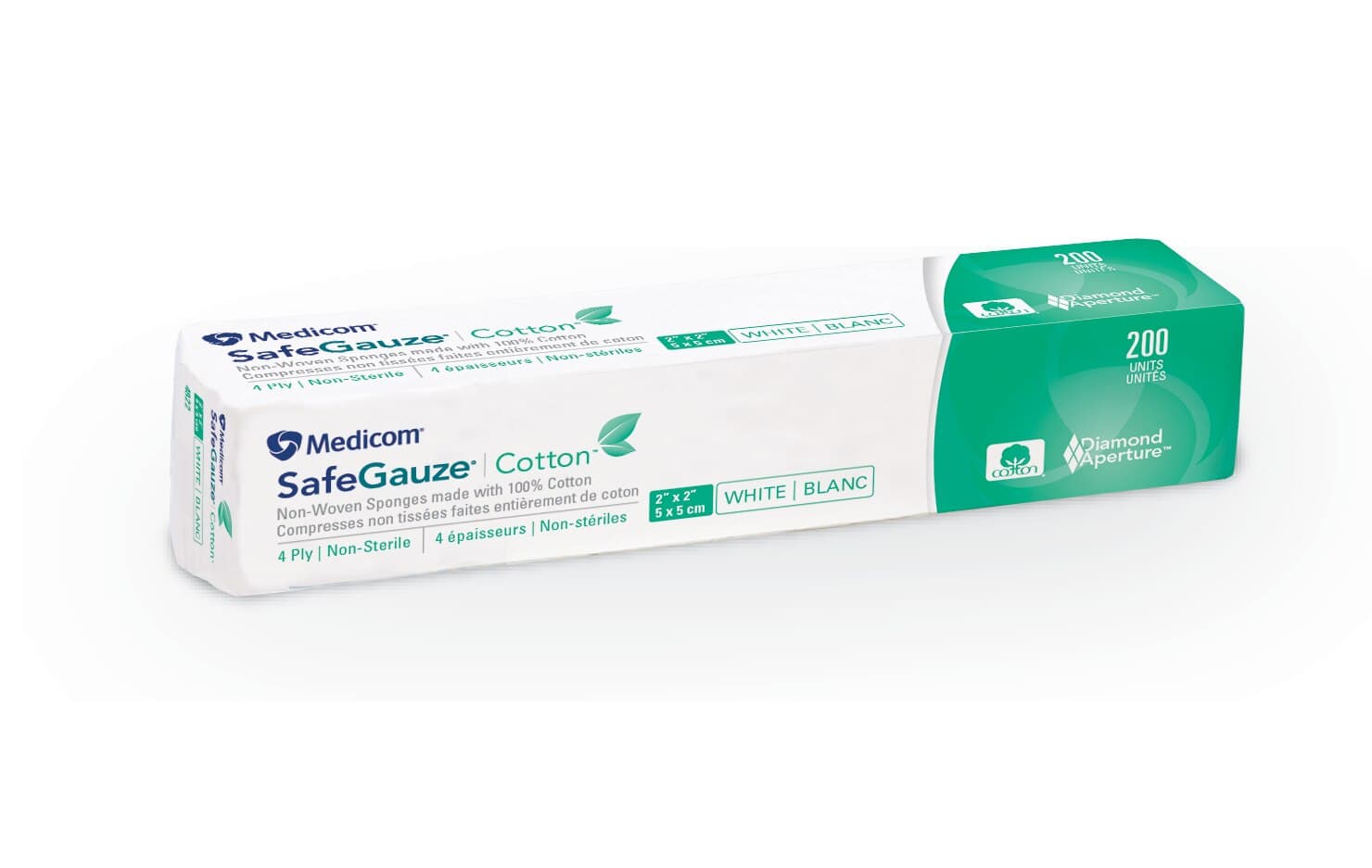 SafeGauze Cotton Non-Woven Sponges, Non-Sterile, 4-Ply, 2" x 2", 4000/Case, 4822 thumbnail 7