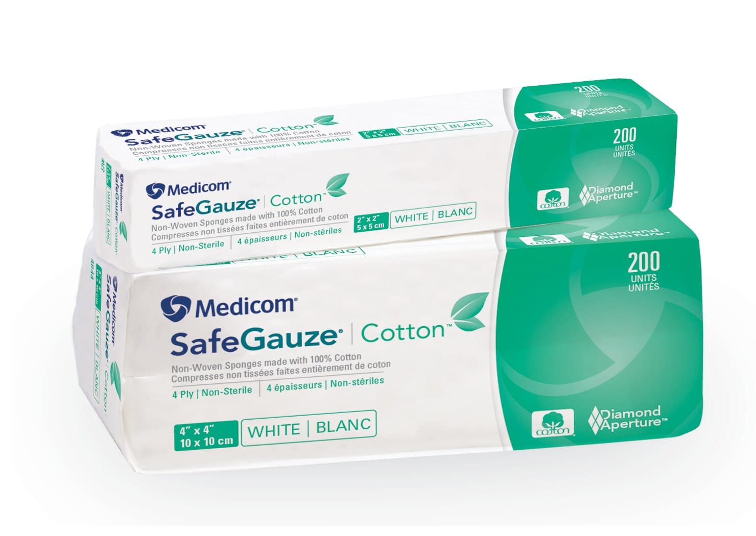 SafeGauze Cotton Non-Woven Sponges, Non-Sterile, 4-Ply, 2" x 2", 4000/Case, 4822 thumbnail 8