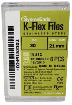 Kerr K-Flex Files, #30, 21mm, Stainless Steel, Blue, 6/Pack, 15310 thumbnail 13