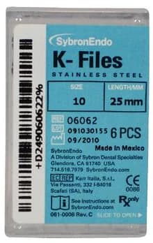 Kerr K-Files, Stainless Steel, 25 mm, #10, Purple, 6/Pkg, 06062 thumbnail 12