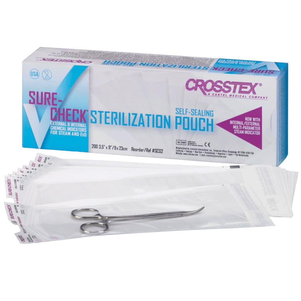 Crosstex Sure-Check Self-Sealing Sterilization Pouches, 10.5" x 17", 100/Bx, SCL10172 thumbnail 2