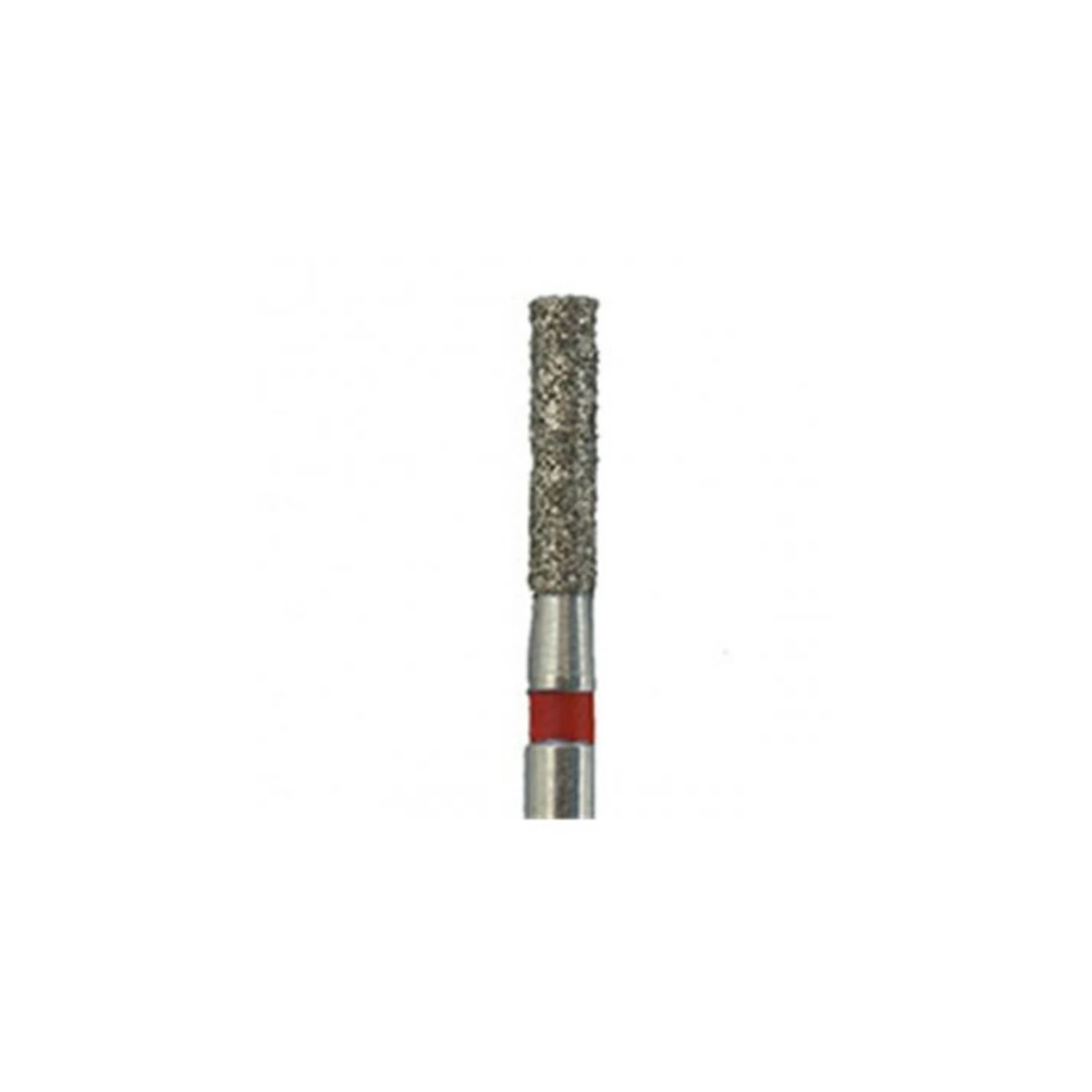 Meisinger 840F-014-FG Fine Diamond Bur, Round Edge Cylinder, Friction Grip, 1.4 mm Diameter, 4 mm Working Length, Red Ring, 5/Pack - Meisinger Diamonds 840F-014-FG Fine 5/Pk - Image 1