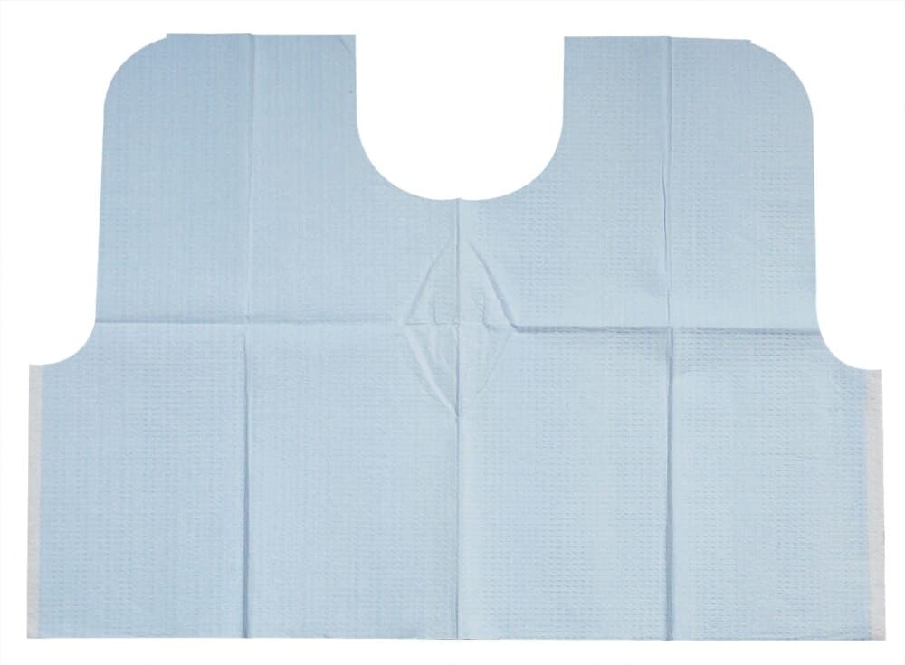 Tidi Products Prophy/Endo Bib, 29" x 21", Lavender, Tissue/Poly/Tissue, Contour Neck, 100/Case, 917480 thumbnail 4