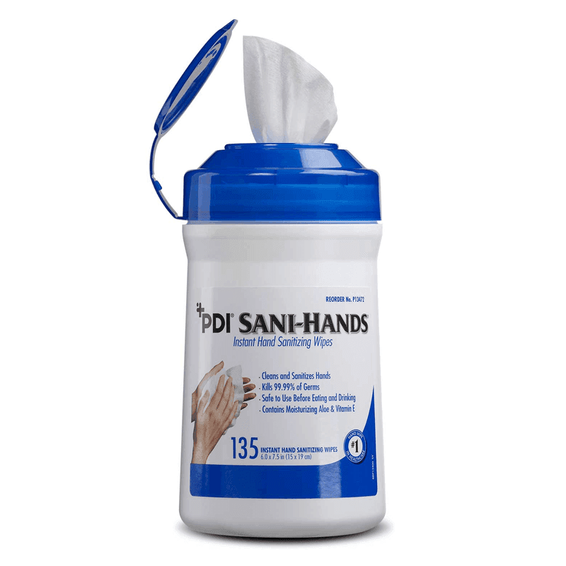 Sani-Hands ALC Instant Hand Sanitizing Wipes, 70% Ethyl Alcohol, 6" x 7.5", 135 Wipes/Canister, P13472 thumbnail 6