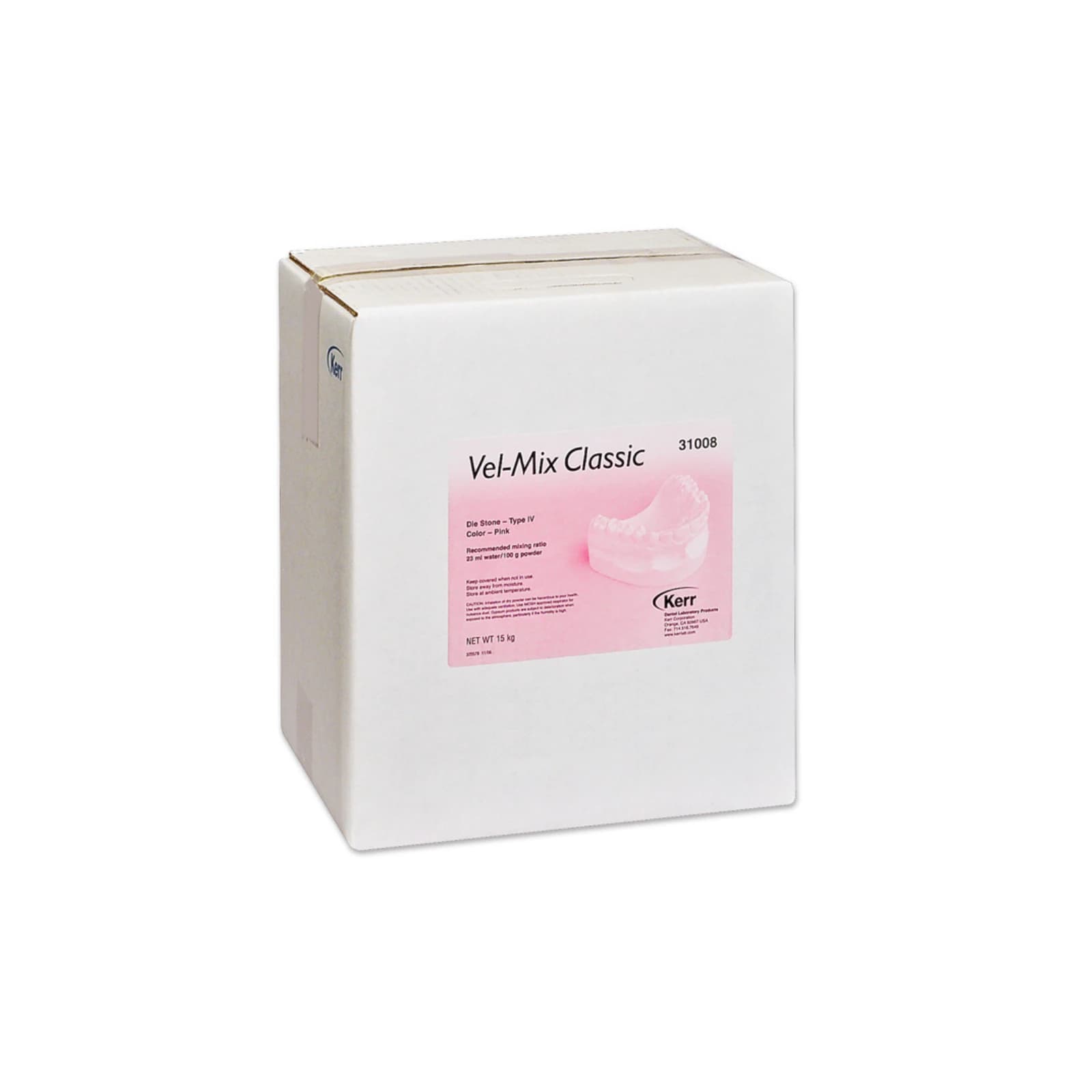 Kerr Vel-Mix Die Stone, Type IV, White, 33 lb Carton, 31007 - Vel-Mix White 33 lbs - Image 1