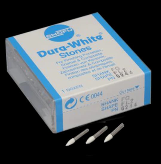 Shofu Dura-White Stones, FG, Flame FL2, #025, White, 12/Pk, 0244 thumbnail 11
