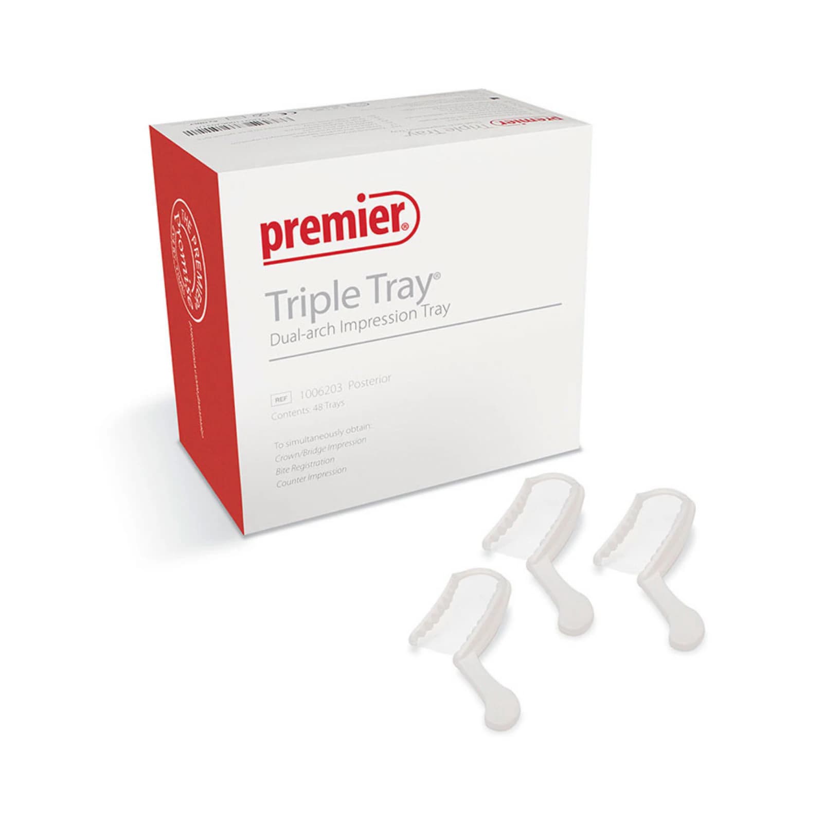 Triple Tray Dual-Arch Impression Trays, Extended Quadrant, 35/Box, 1006253 thumbnail 7