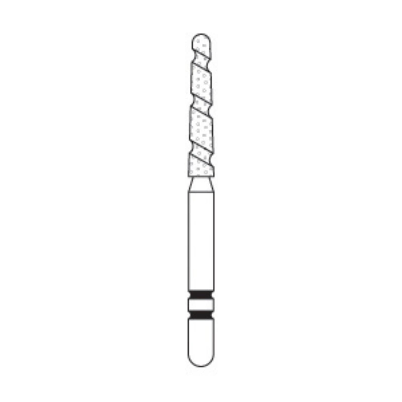 Two Striper TS2000 Diamond Bur, FG, Round-End Taper, #2004.9, Coarse, Green, 1.6 mm Major/1.1 mm Minor, 9 mm Length, 5/Pk, 2000049 thumbnail 7