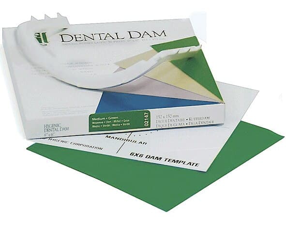 Hygenic HySolate Non-Latex Dental Dam, 6" x 6", Medium, Green, 15/Pk, H09105 thumbnail 7