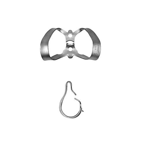 Hu-Friedy Satin Steel Rubber Dam Clamp, #9, Anterior, Winged, 1/Pk, RDCM9 thumbnail 3
