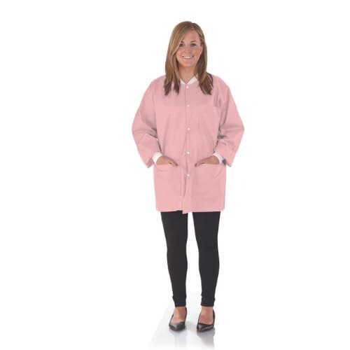 SafeWear Disposable Hipster Jacket, Extra Large, Pretty Pink, 45 g/m² SMS, AAMI Level 2, 12/Pk, 8102-D thumbnail 10