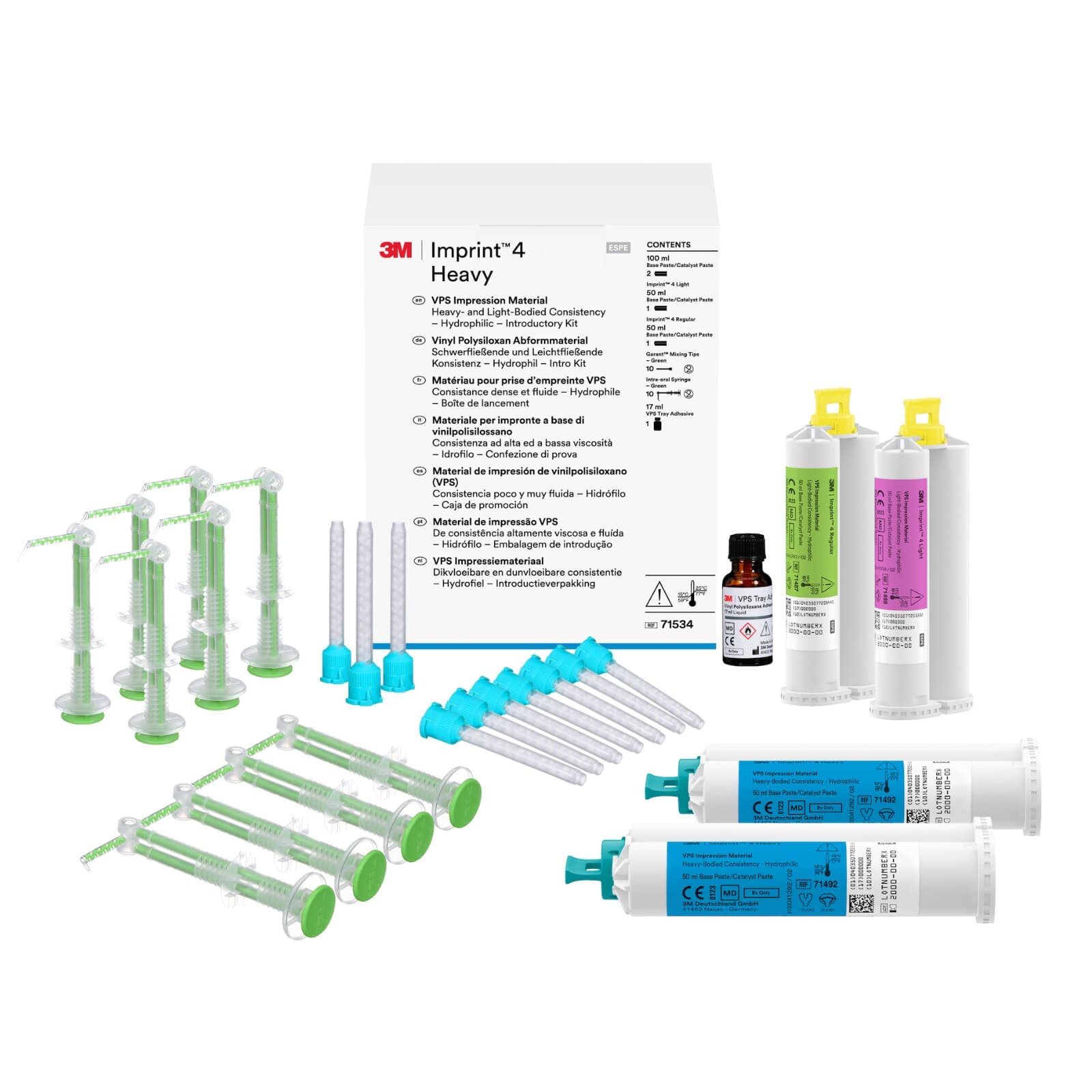 3M Imprint 4 Heavy VPS Impression Material Intro Kit, Heavy/Light/Regular Body, 71534 thumbnail 3