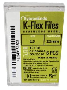 Kerr K-Flex Stainless Steel Hand Files, 25 mm, #15, White, 6/Pk, 15130 thumbnail 13
