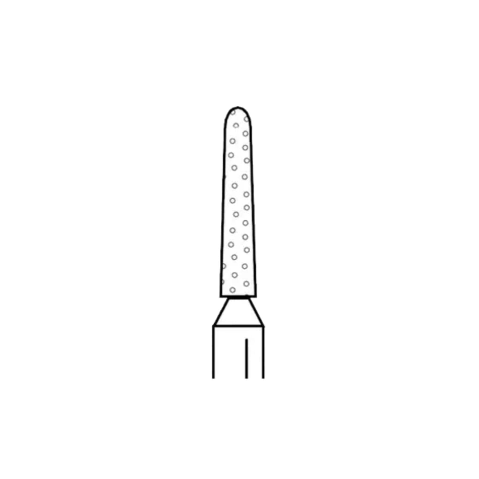 Two Striper Diamond Bur, FG, Round-End Taper, Coarse, Green, #781.6C, 1.1 mm Major/0.8 mm Minor Diameter, 6.0 mm Length, 5/Pkg, 2015465 thumbnail 2