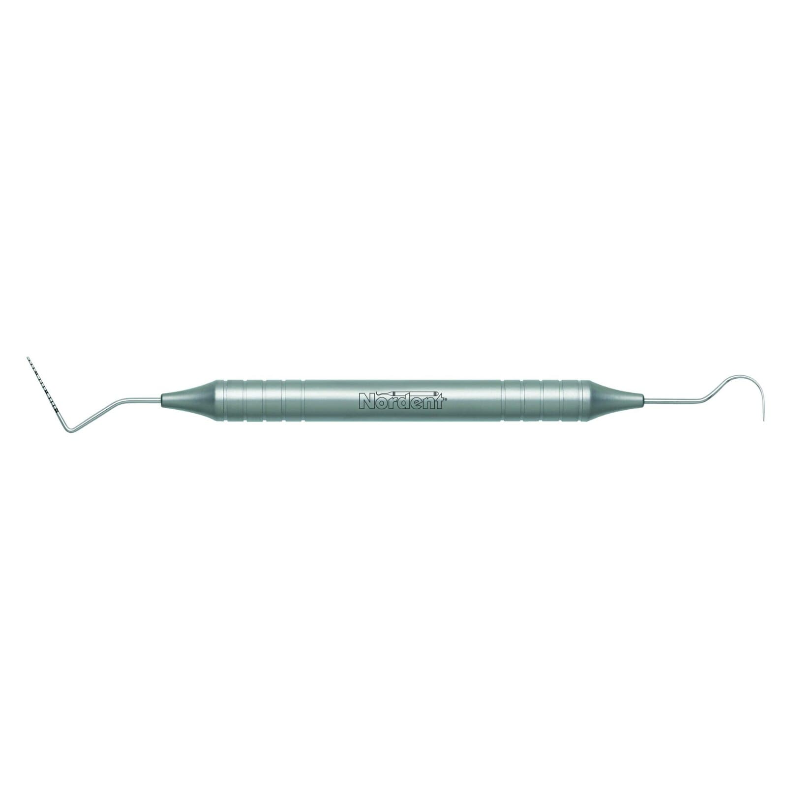 Nordent Expro Double-Ended Explorer/Probe, #23 Shepherd's Hook Explorer & UNC 15 Color-Coded Probe, 1-15 mm Markings, DuraLite Round Handle, N15-23 thumbnail 2