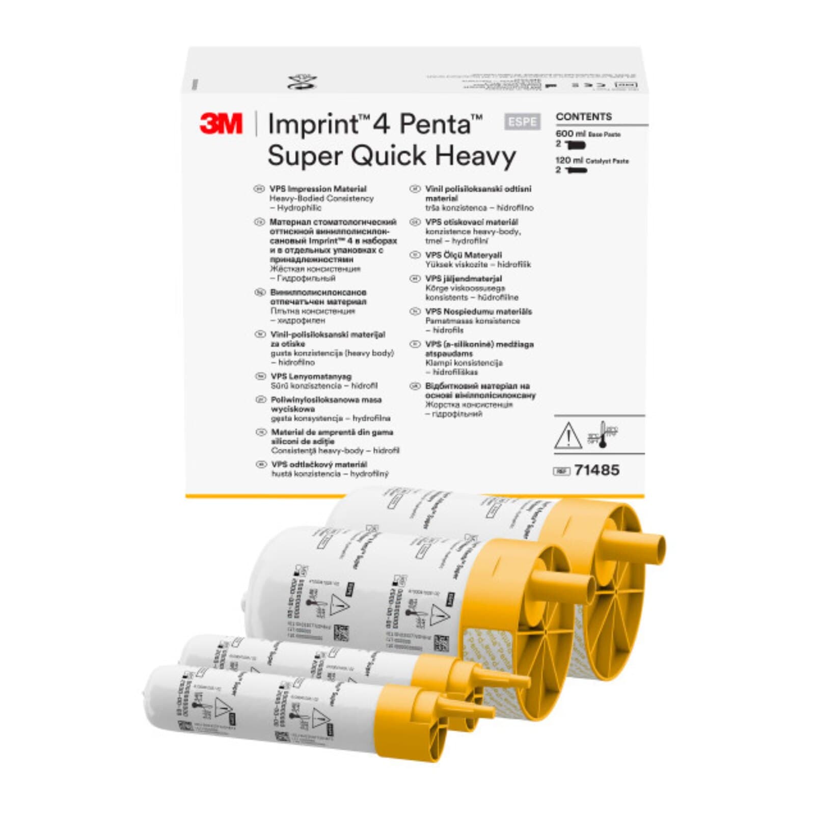 3M Imprint 4 Penta Super Quick Heavy Body VPS Impression Material Refill, 2 x 300 mL Base + 2 x 60 mL Catalyst, 71485 thumbnail 7