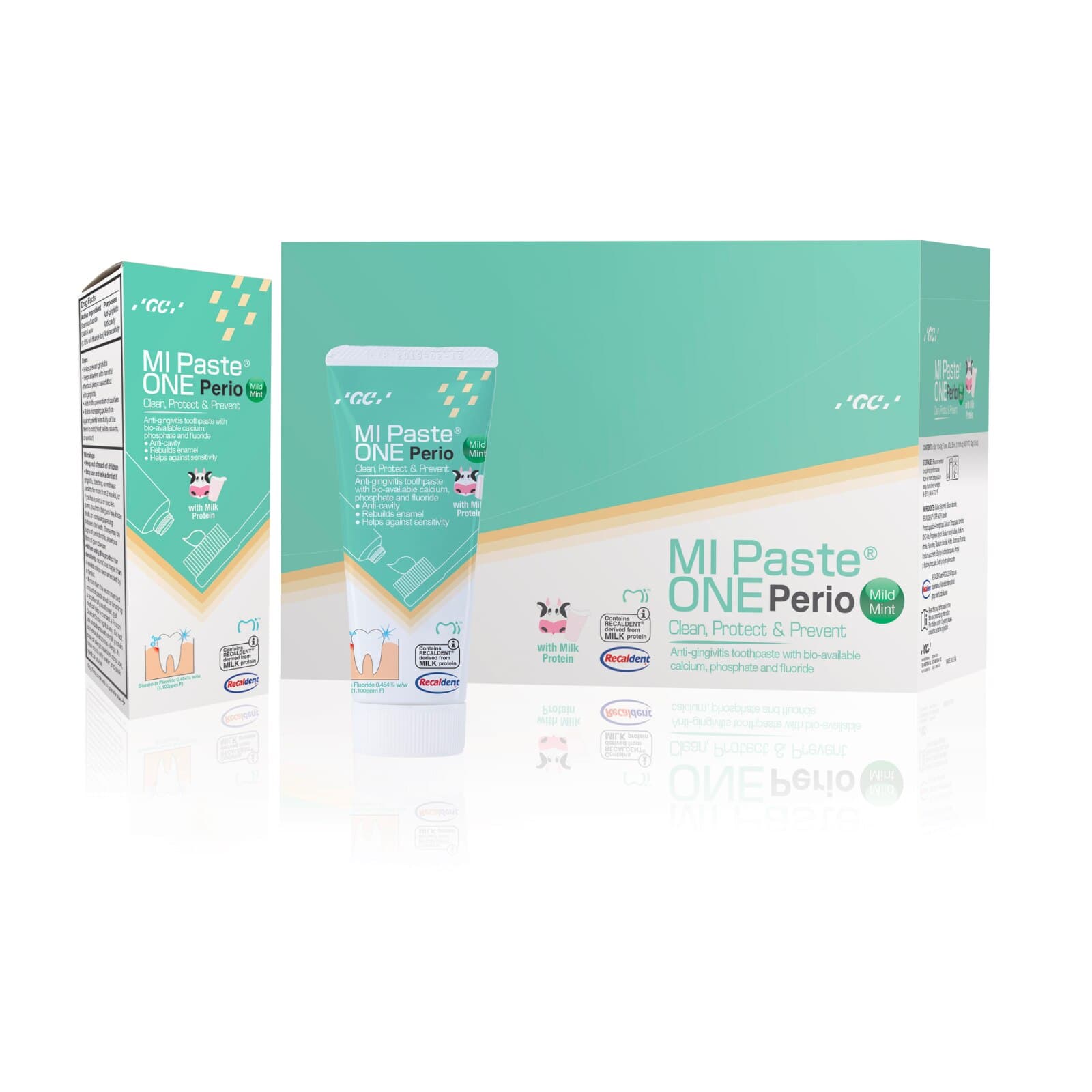 GC America MI Paste ONE Perio Anti-Gingivitis Remineralizing Toothpaste, Mild Mint, 42 g Tube, 10/Box, 437300 thumbnail 3