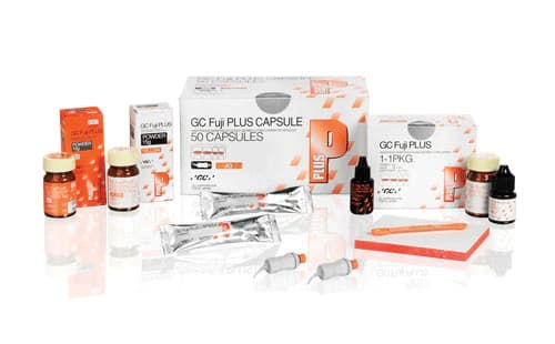 GC Fuji PLUS Resin-Reinforced Glass Ionomer Luting Cement, Powder/Liquid 1:1:1 Kit, 15 g Powder, 7 mL Liquid, 6.5 mL Conditioner, #431011 thumbnail 15